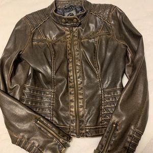 Faux Leather Moto Jacket